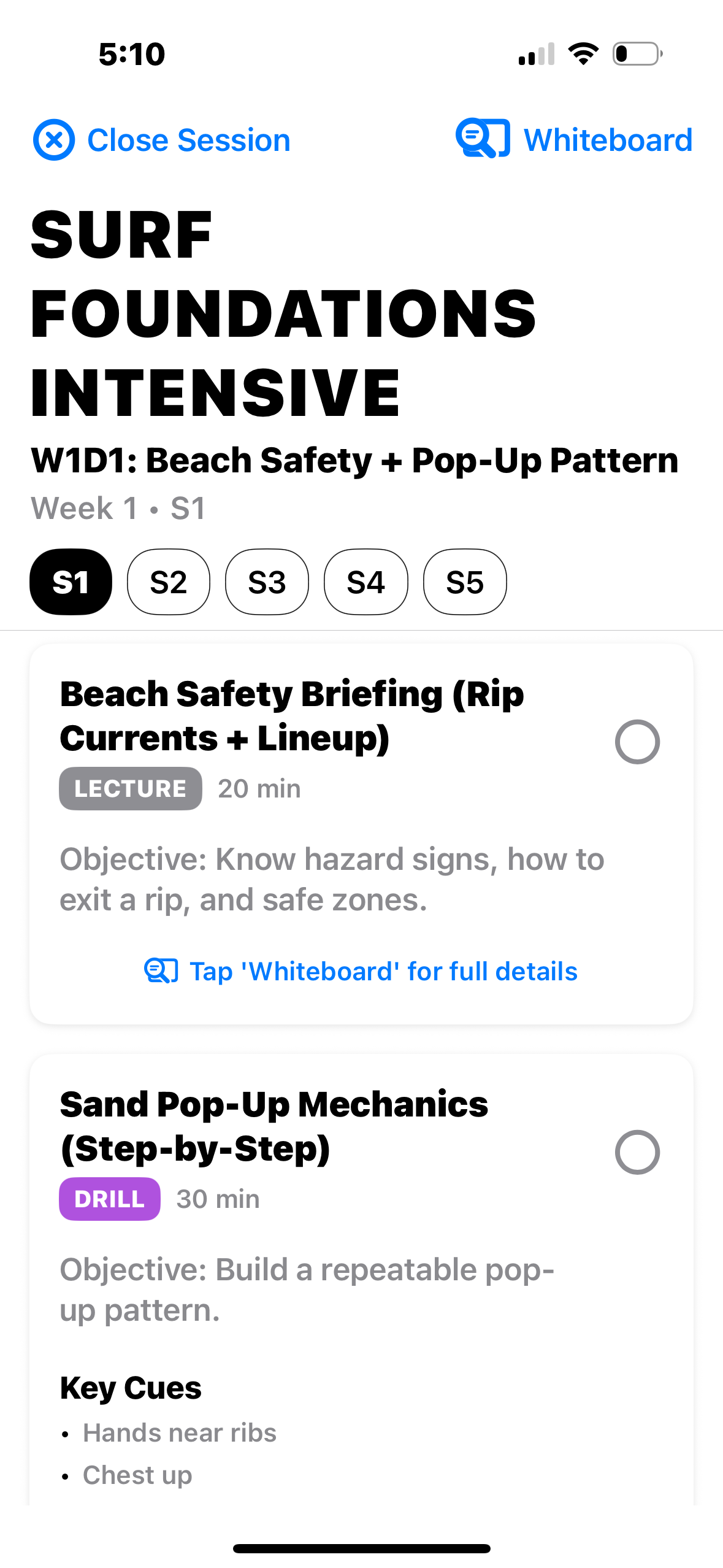Savage by Design app - Exercise tracking